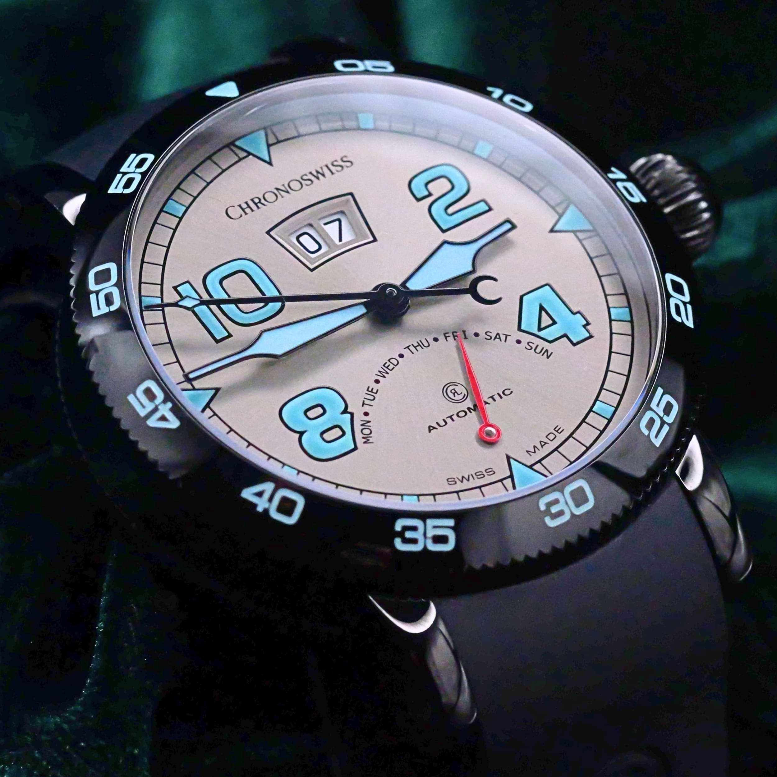 ChronoSwiss Chronoswiss Timemaster Retrograde Day Silver Dial Black Cera