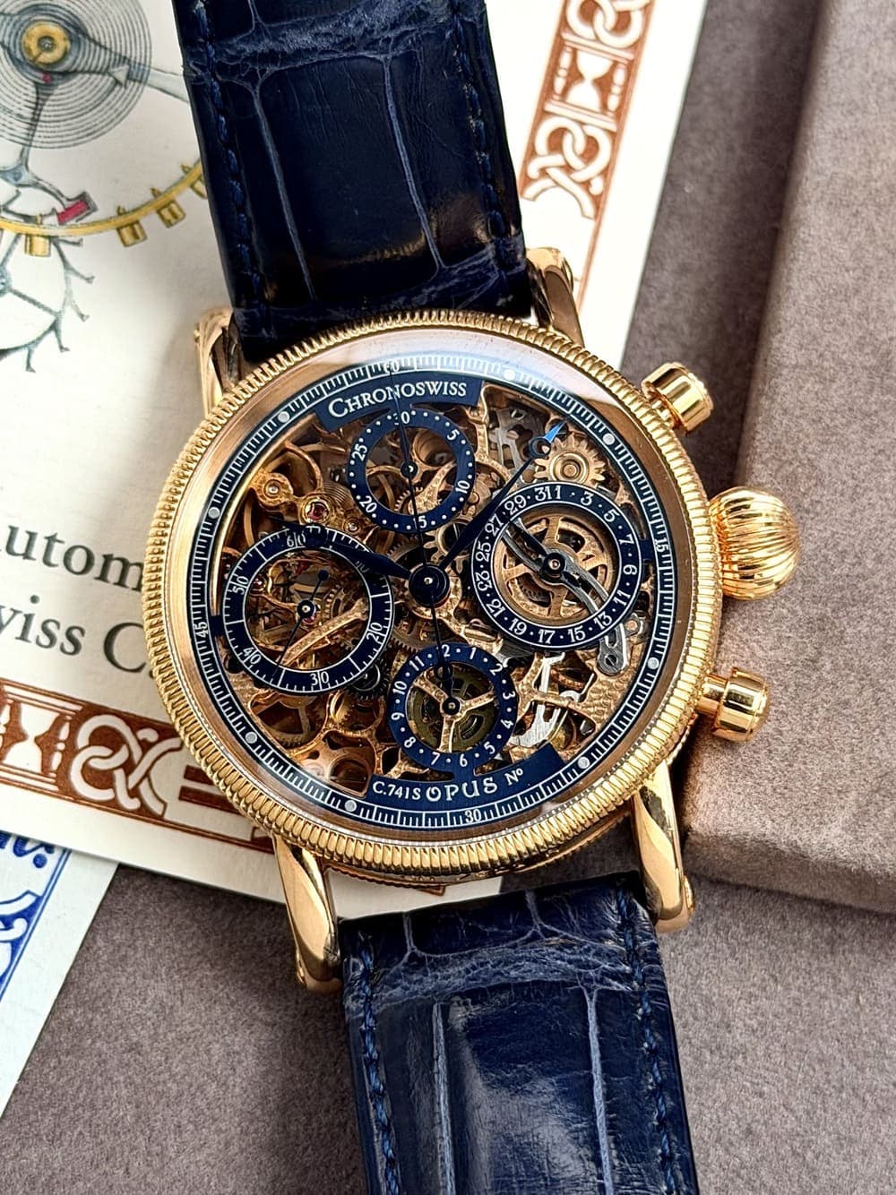 ChronoSwiss Chronoswiss Opus Chronograph 18K Rose Gold 38 mm Skeleton FU