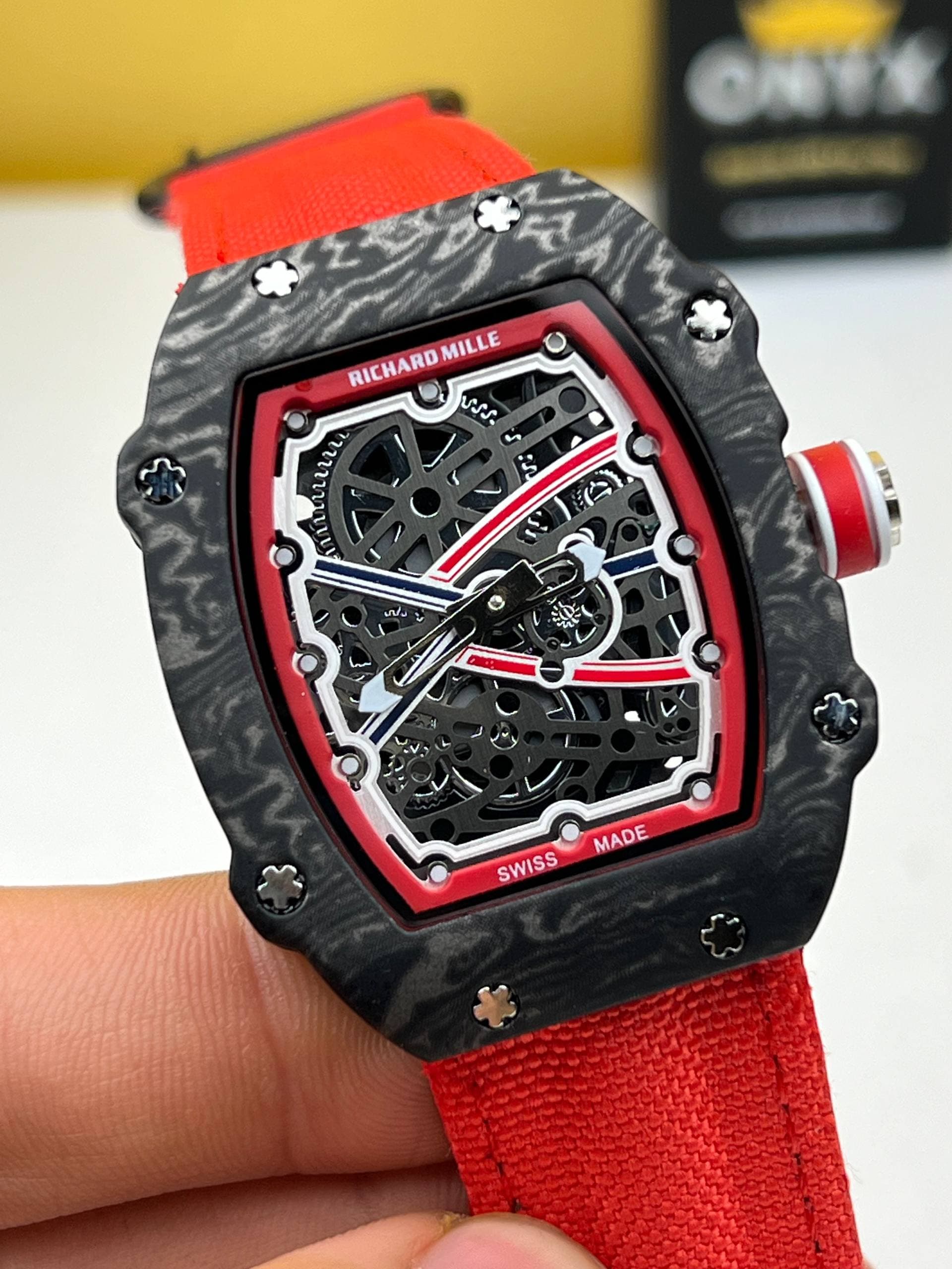 Richard Mille Richard Mille RM 67-02 Black in Red Strap Skeletonized Dial