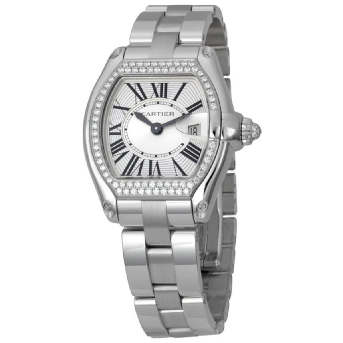 Cartier Cartier Roadster WE5002X2 Silver Dial Diamond Bezel White Go