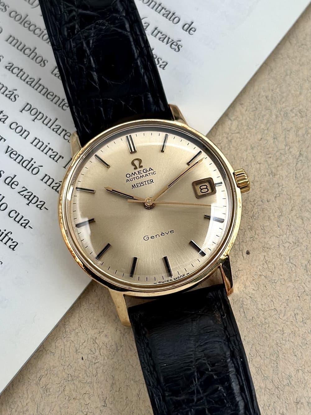 Omega Omega Genève «Meister» 18K Gold 1967 166.037, automático.