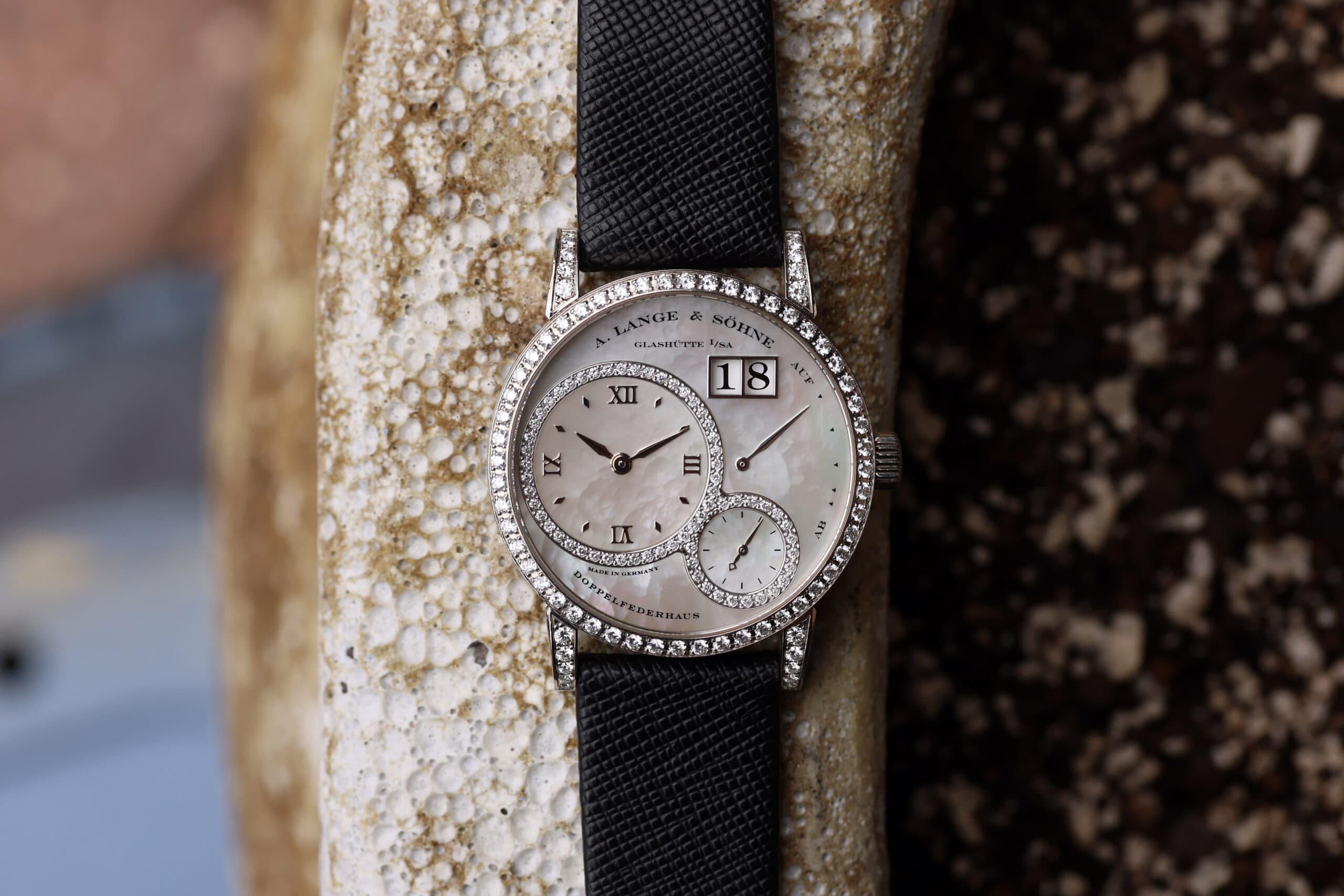 A. Lange & Söhne A. Lange & Sohne ref. 813.044 “Little Lange 1” MOP and Diamo