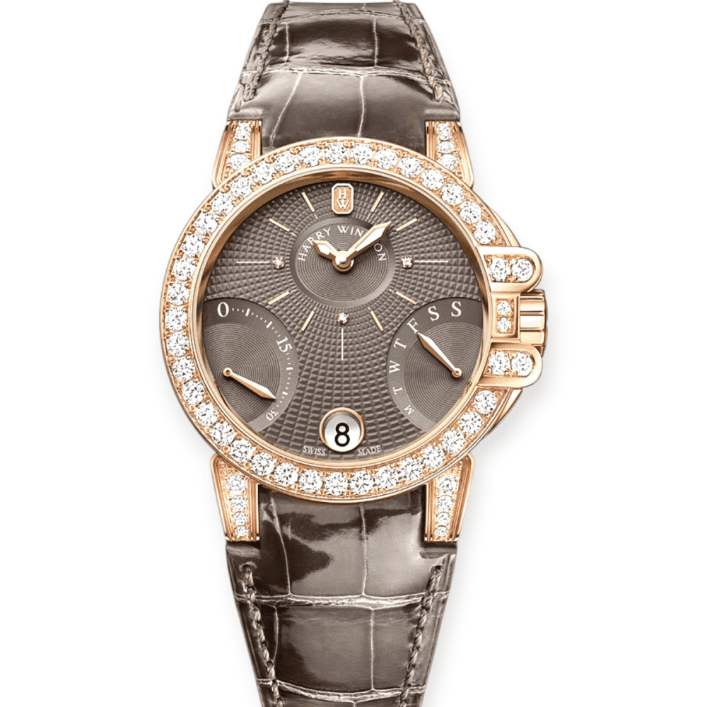 Harry Winston Pre-Owned Harry Winston Ocean Lady Biretrograde Rose Gold 36
