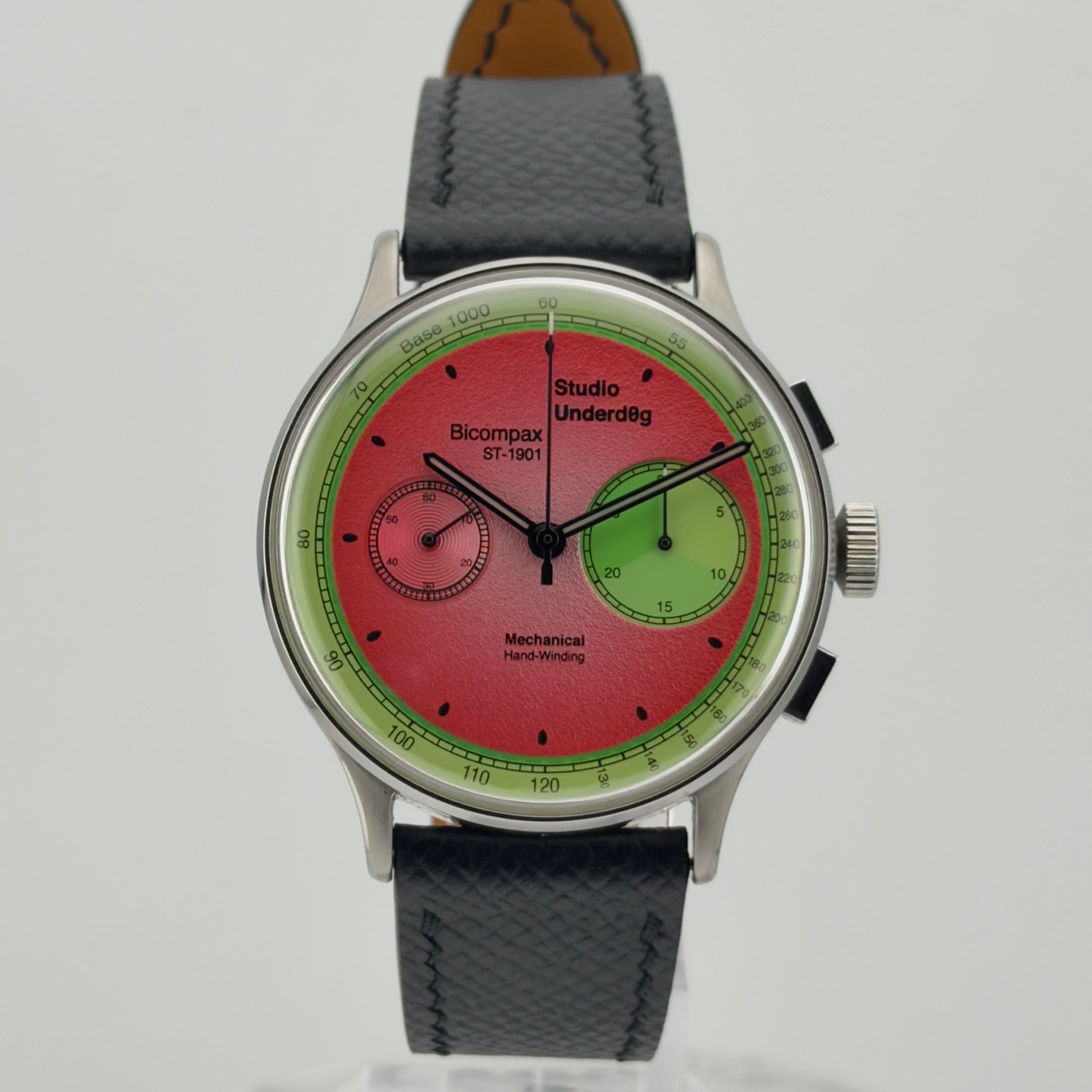 Studio Underd0g Watermel0n Bicompax — 38.5mm Chronograph
