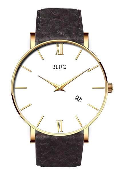 bergwatches 36mm-G-White with Black G Strap