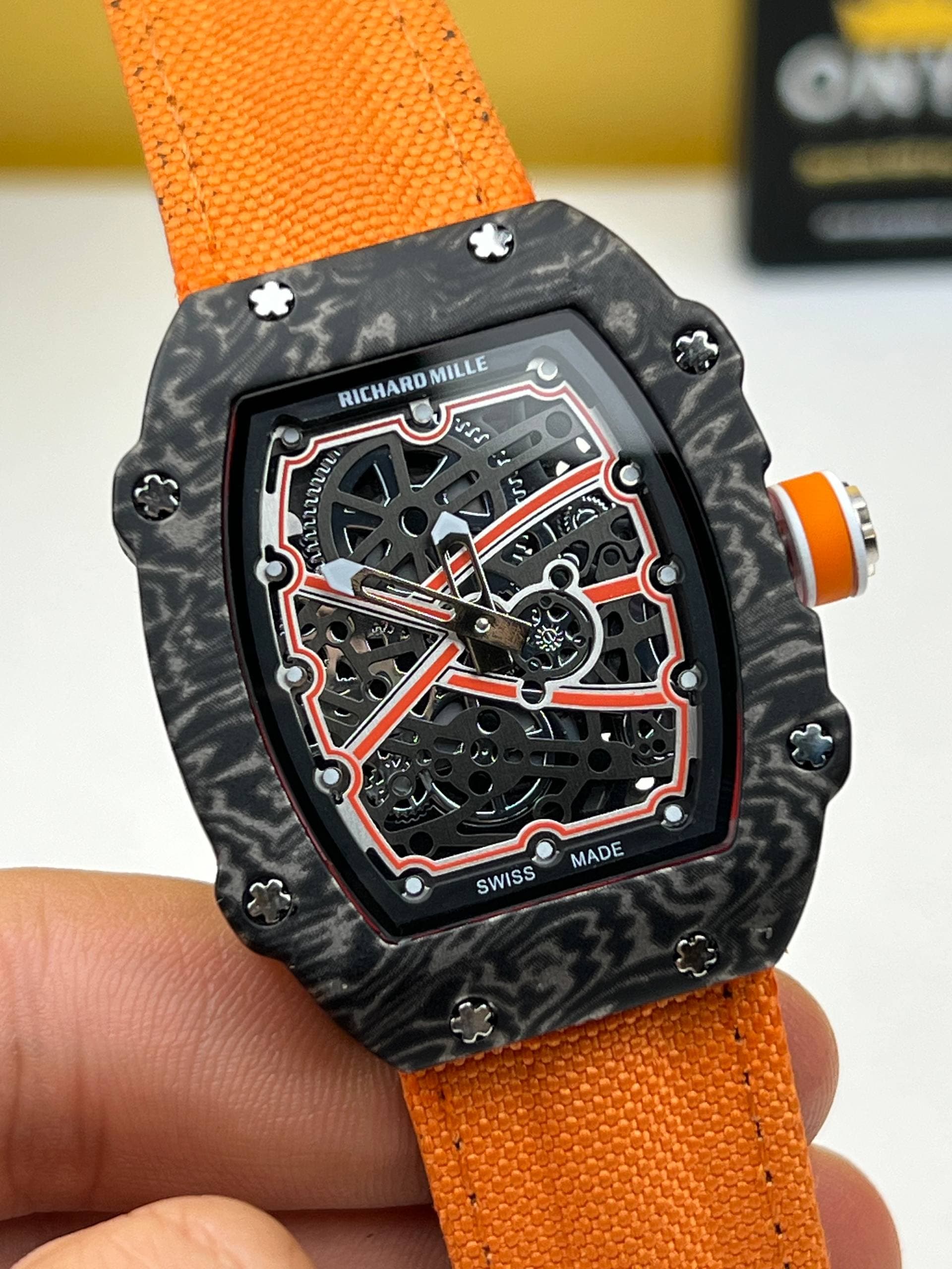 Richard Mille Richard Mille RM 67-02 Black in Orange Strap Skeletonized Di