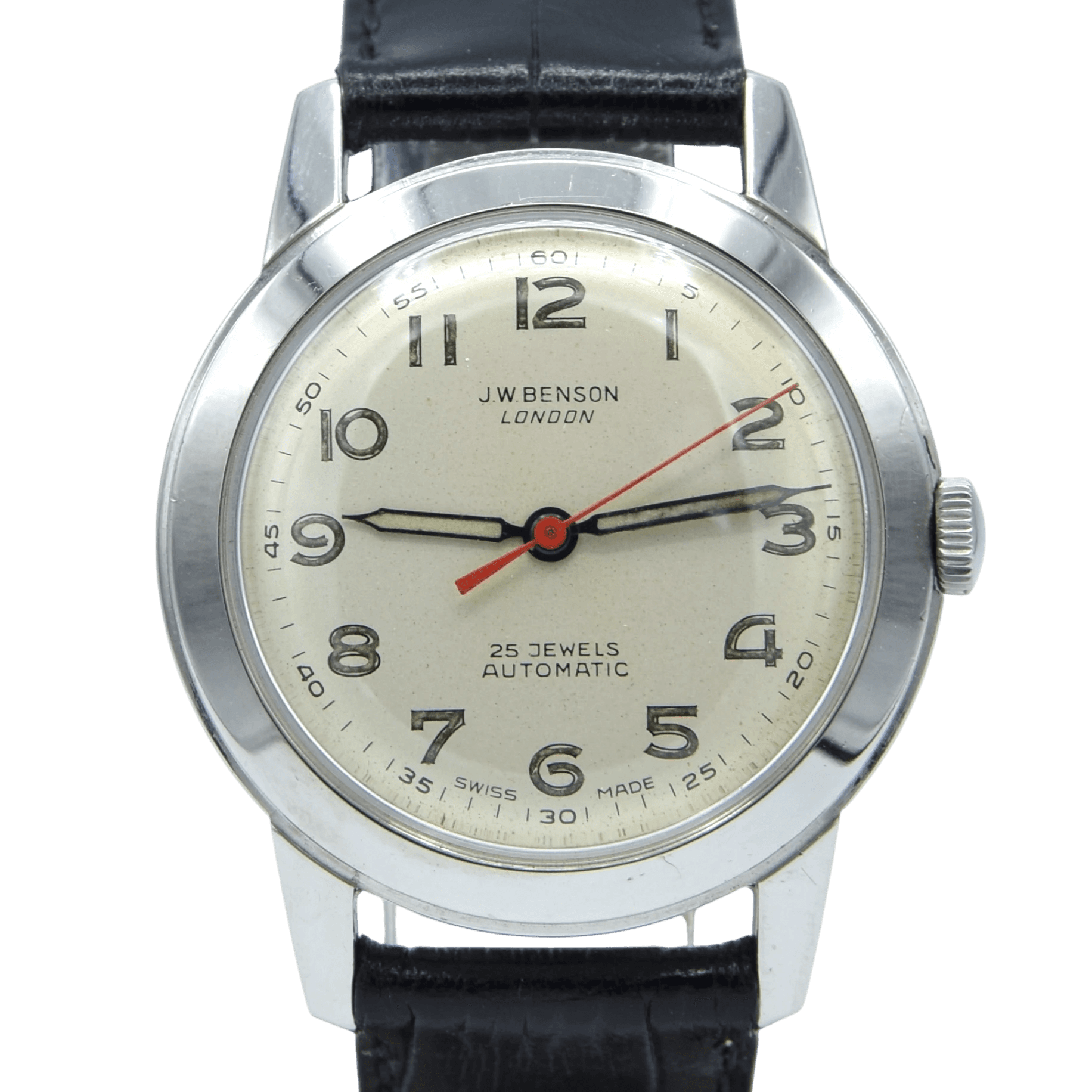 JW Benson 60s JW Benson early steel automatic classic watch with attra
