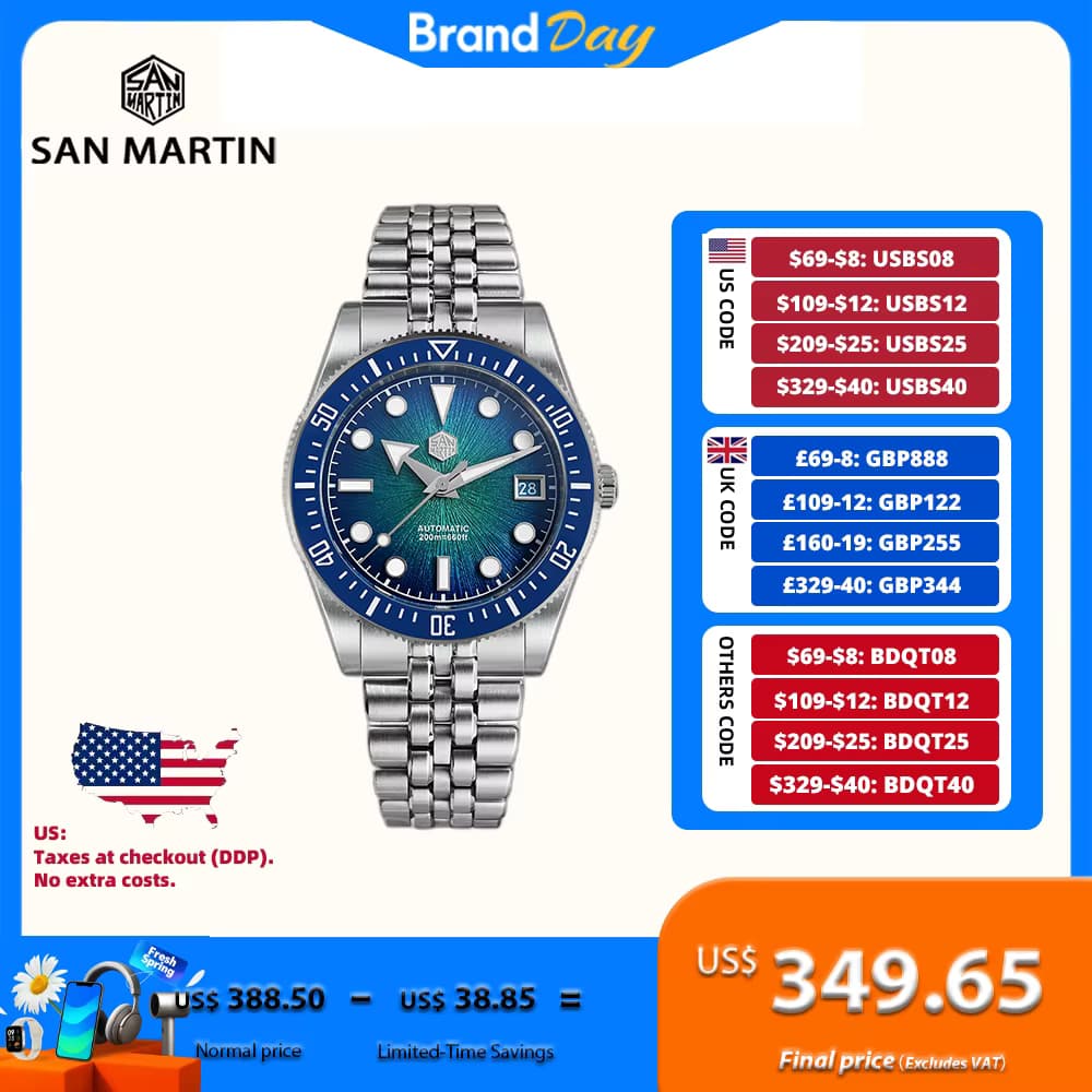 San Martin San Martin 37.5mm 9015 Enamel Gradient JianZhan Dial Mechani