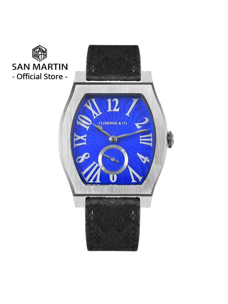 San Martin San Martin 36mm ETA 7001 Guilloche Dial Barrel Shaped Enamel