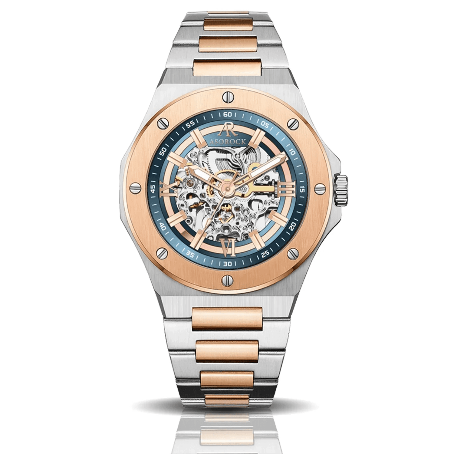 ASOROCK WATCHES Two tone rosegold/Blue Tubili