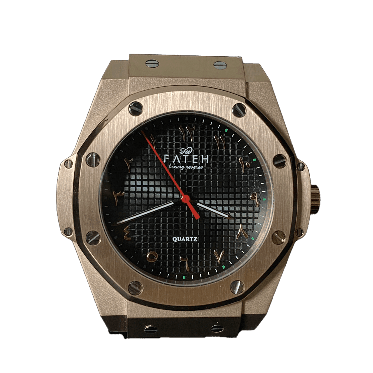 Fatehwatches Octagon Rose Gold Black