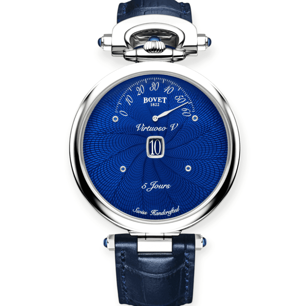 Bovet Pre-Owned Bovet Virtuoso V White Gold 43.5mm Blue Guilloche