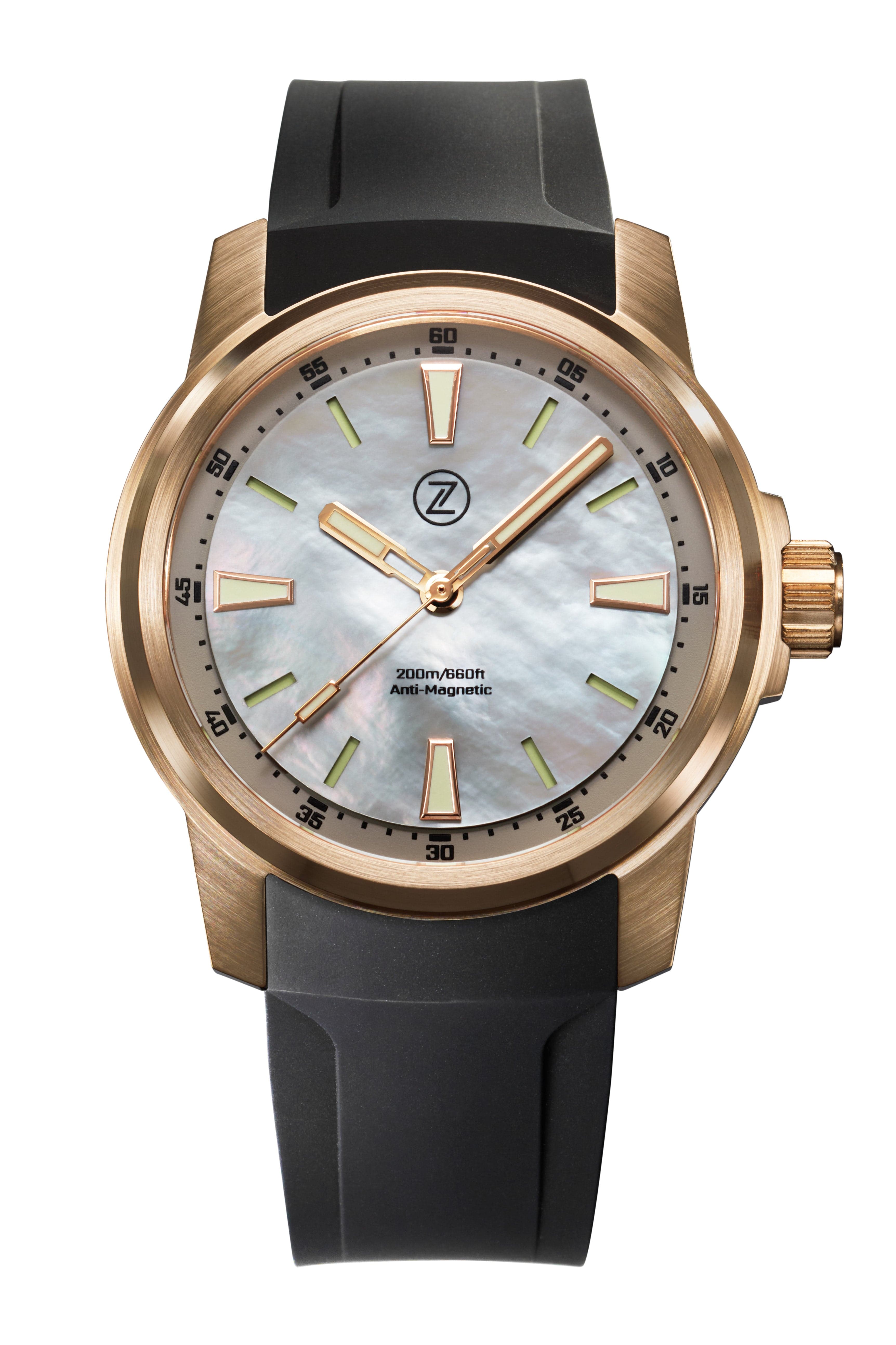 Zelos Aurora Field 42mm Br 'Grey MOP'