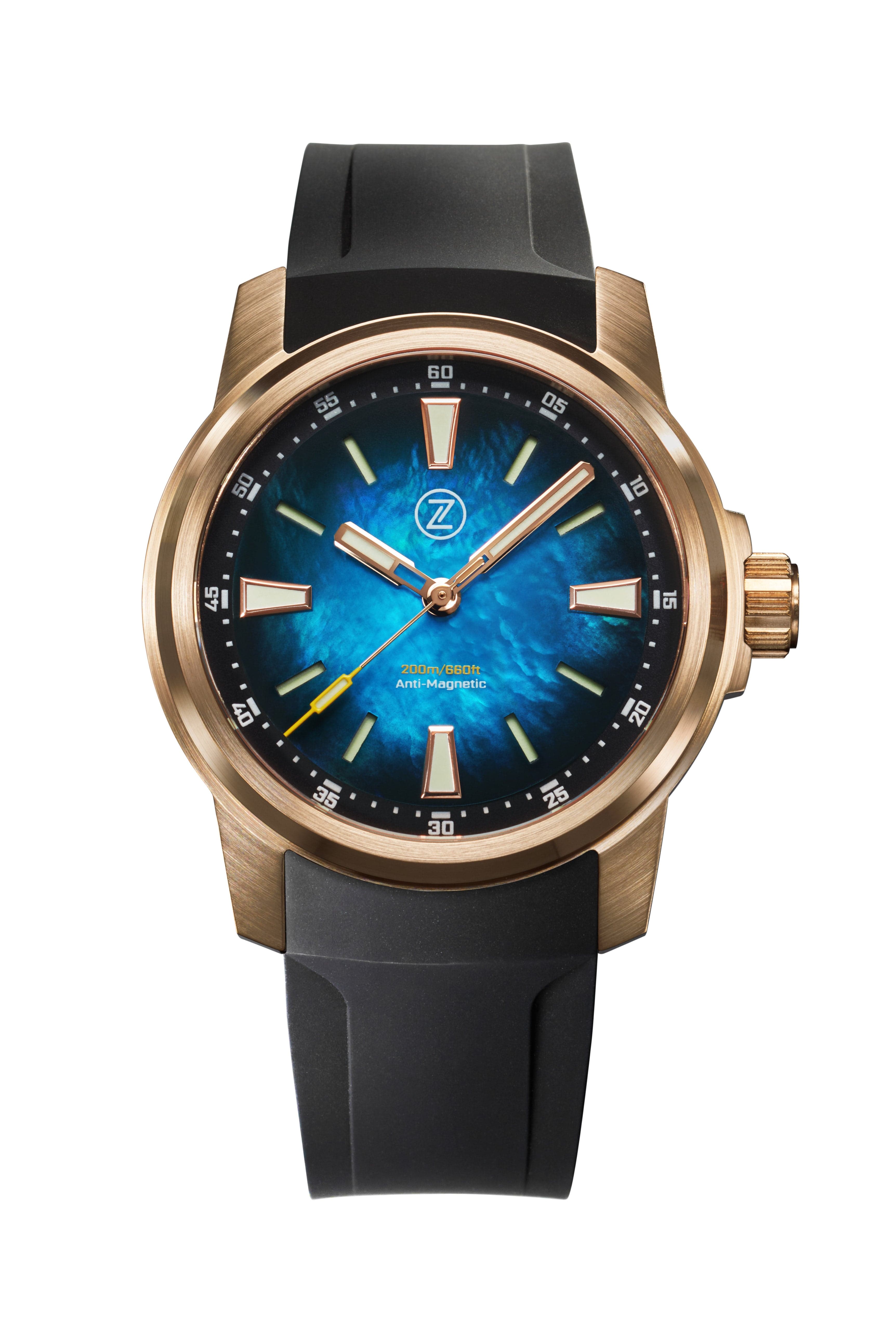 Zelos Aurora Field 38mm Br 'Teal MOP'